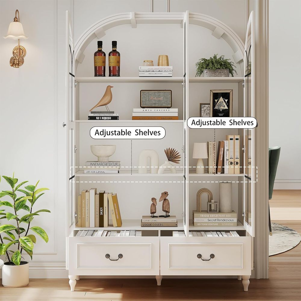 خزانة مطبخ مقوسة بارتفاع 70.8  - مراجعة Glass Cabinet Display وسعره