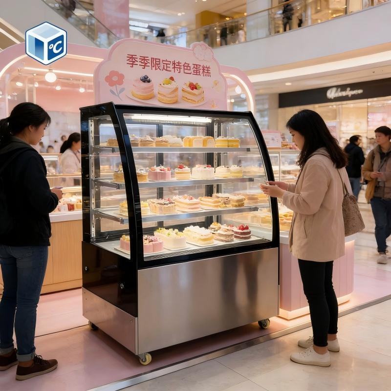 ثلاجة عرض الكيك التجارية ذات ط - مراجعة Glass Cabinet Display وسعره
