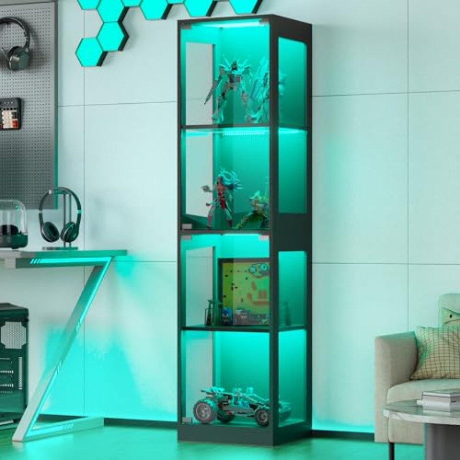 خزانة عرض زجاجية مزودة بإضاءة  - مراجعة Glass Cabinet Display وسعره