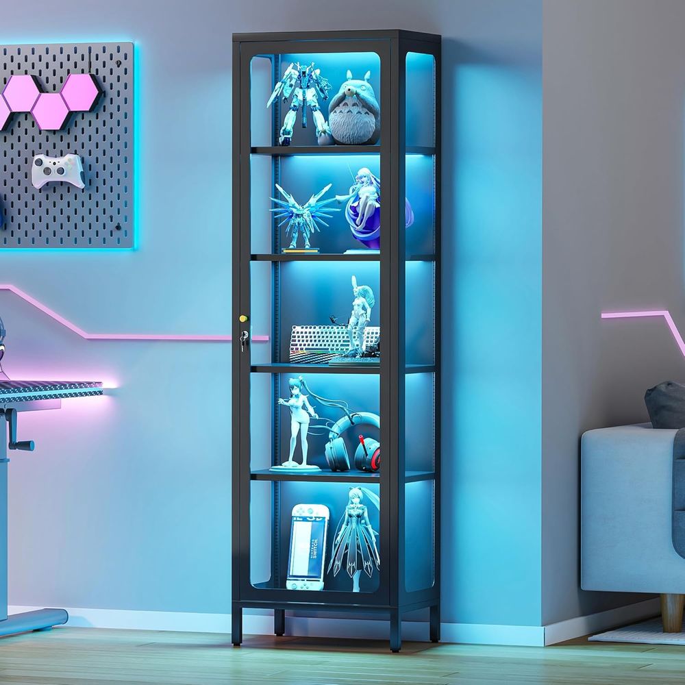 خزانة عرض زجاجية 69 بوصة مع قف - مراجعة Glass Cabinet Display وسعره